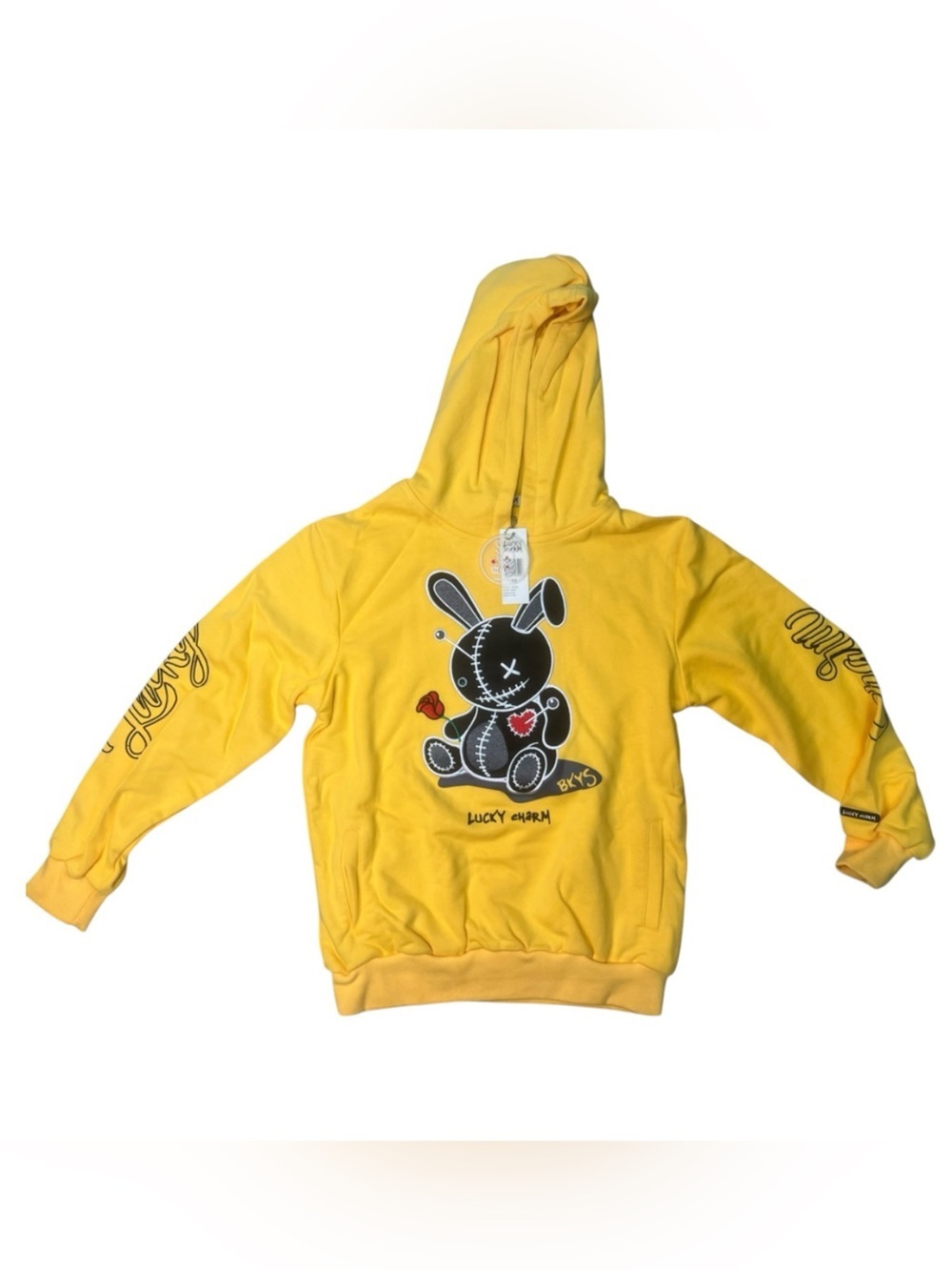 Kids Yellow Bunny sz 14 Graphic Hoodie - Lucky Charm bkys